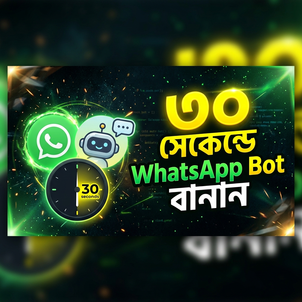 ৩০ সেকেন্ডে WhatsApp Bot বানান thumbnail